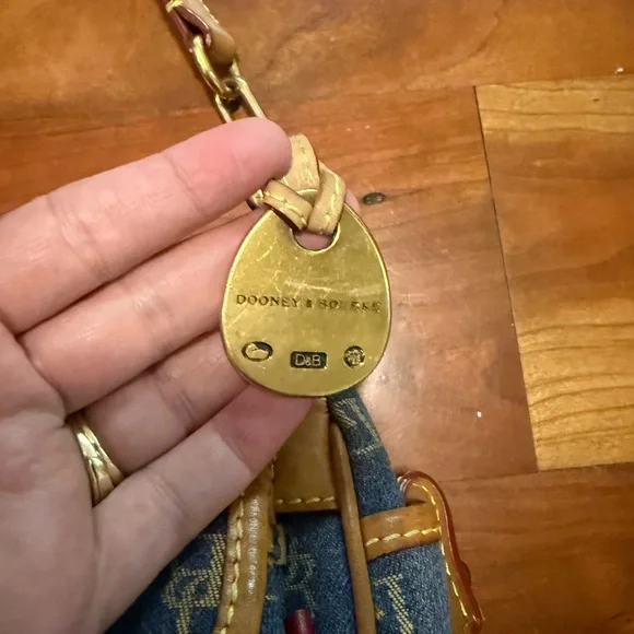 Dooney & Bourke Blue and Tan Shoulder Bag - Picture 5 of 16